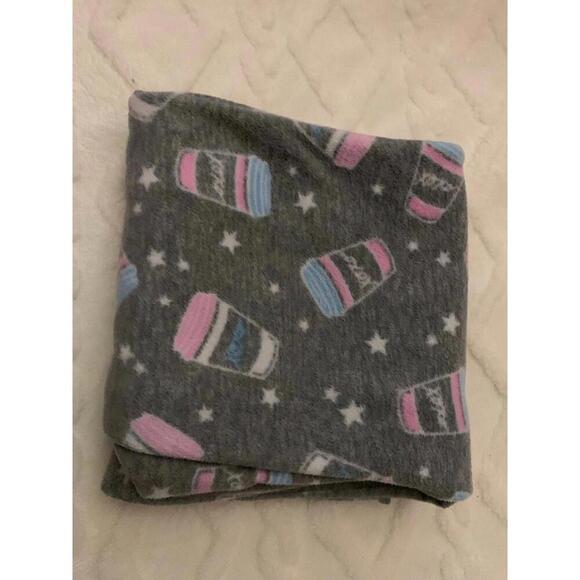 XOXO hot beverage pink, blue, grey and white fleece pajama pants​ - Picture 5 of 5